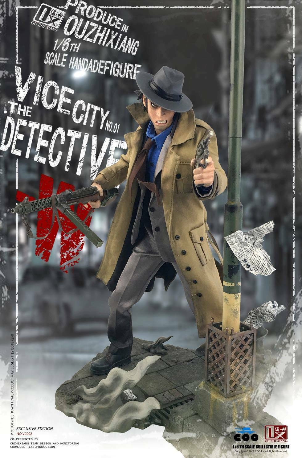 Coomodel x Ouzhixiang Vice City Detective W VC002 1/6 Scale Collectible Figure - Image 4