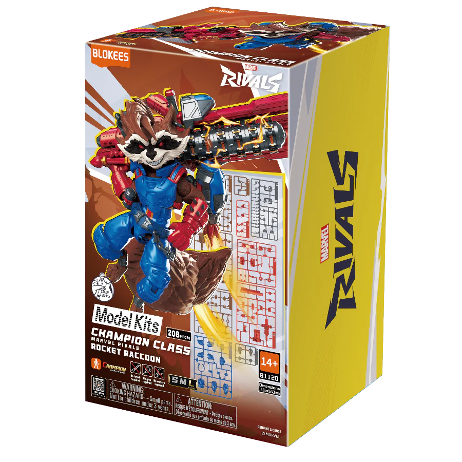 PRE-ORDER Marvel Rivals Rocket Raccoon Champion Class CC08 Blokees Model Kit