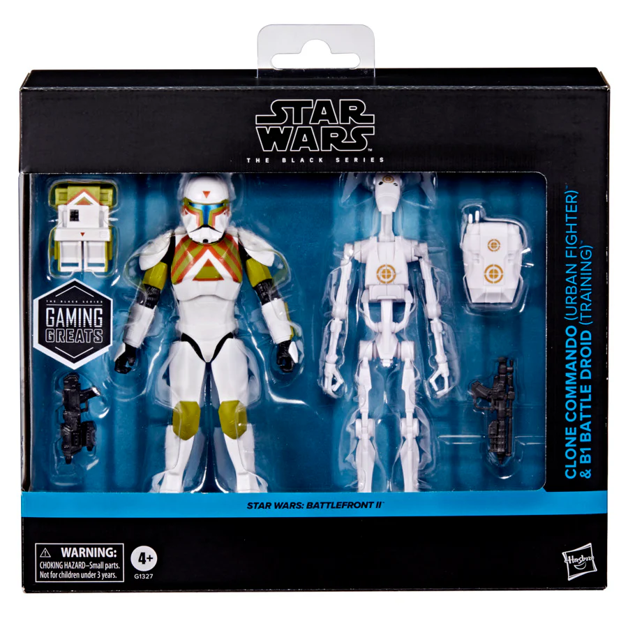Star Wars Black Series (Battlefront II) Clone Commando (Urban Fighter) & B1 Battle Droid (Training)
