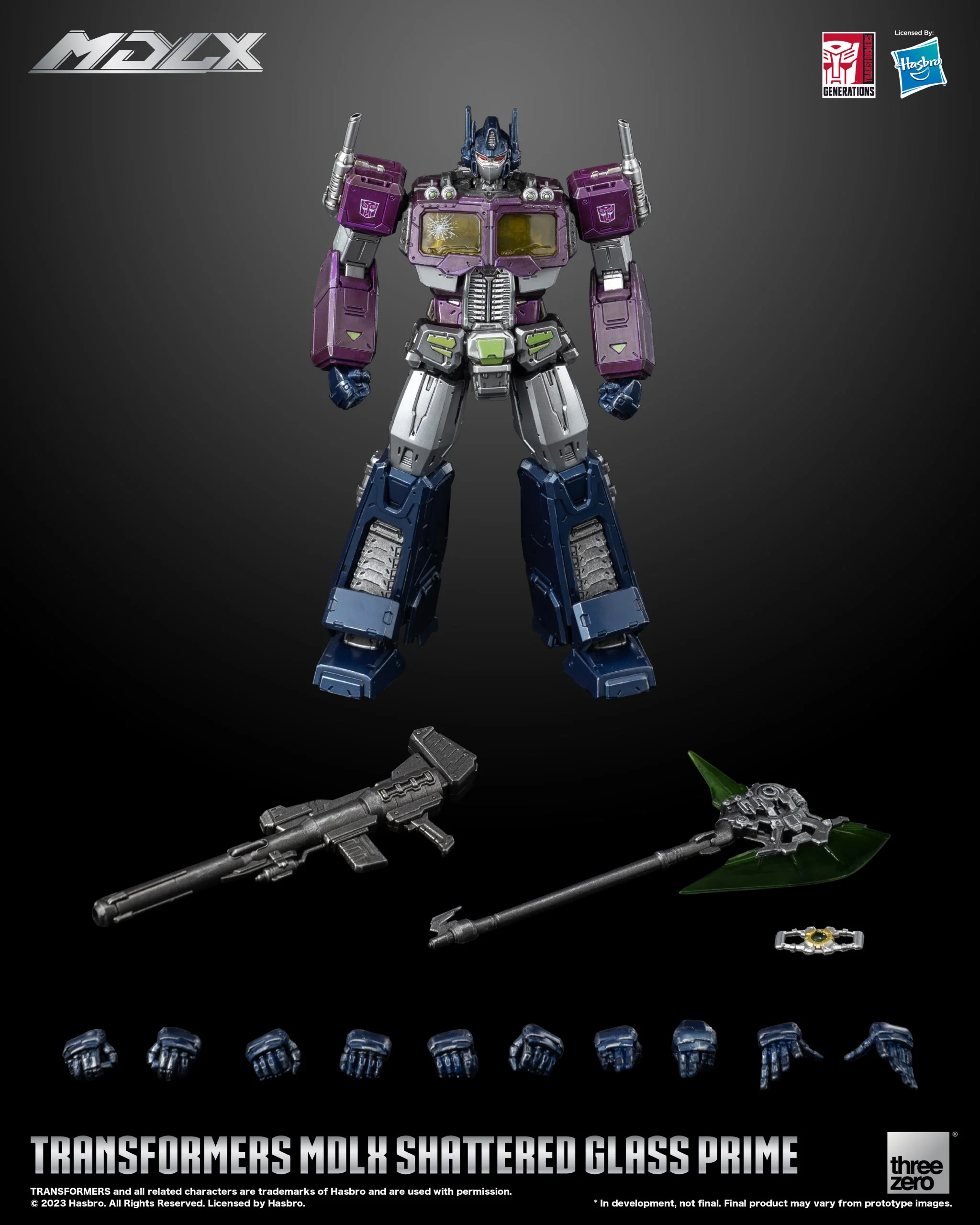 Transformers Threezero MDLX 7" Shattered Glass Optimus Prime Articulated Figure - Image 2